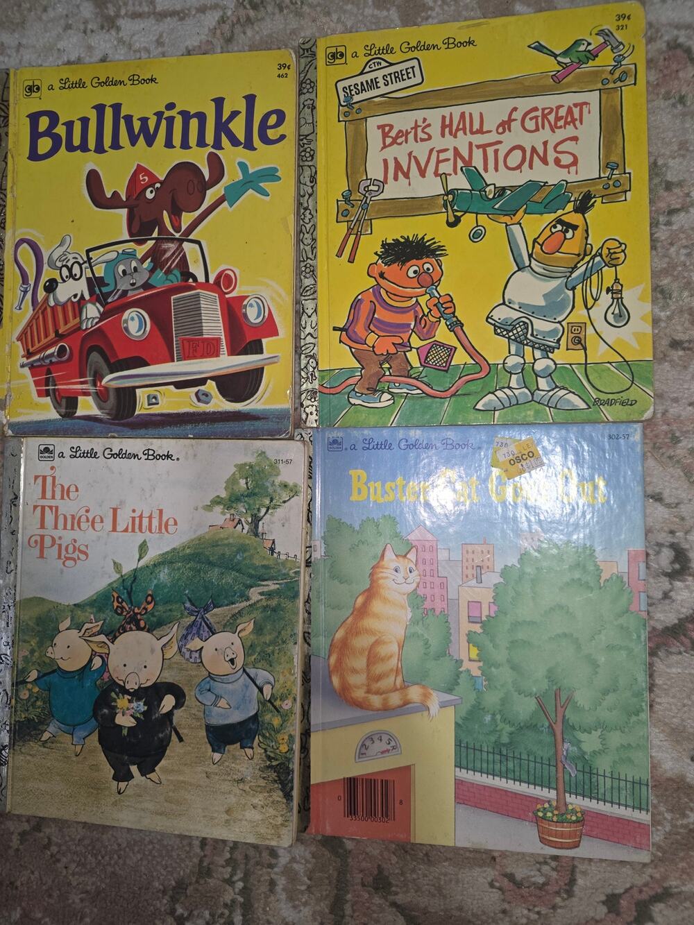 Set of 4 Little Golden Books 1972 Bullwinkle and others